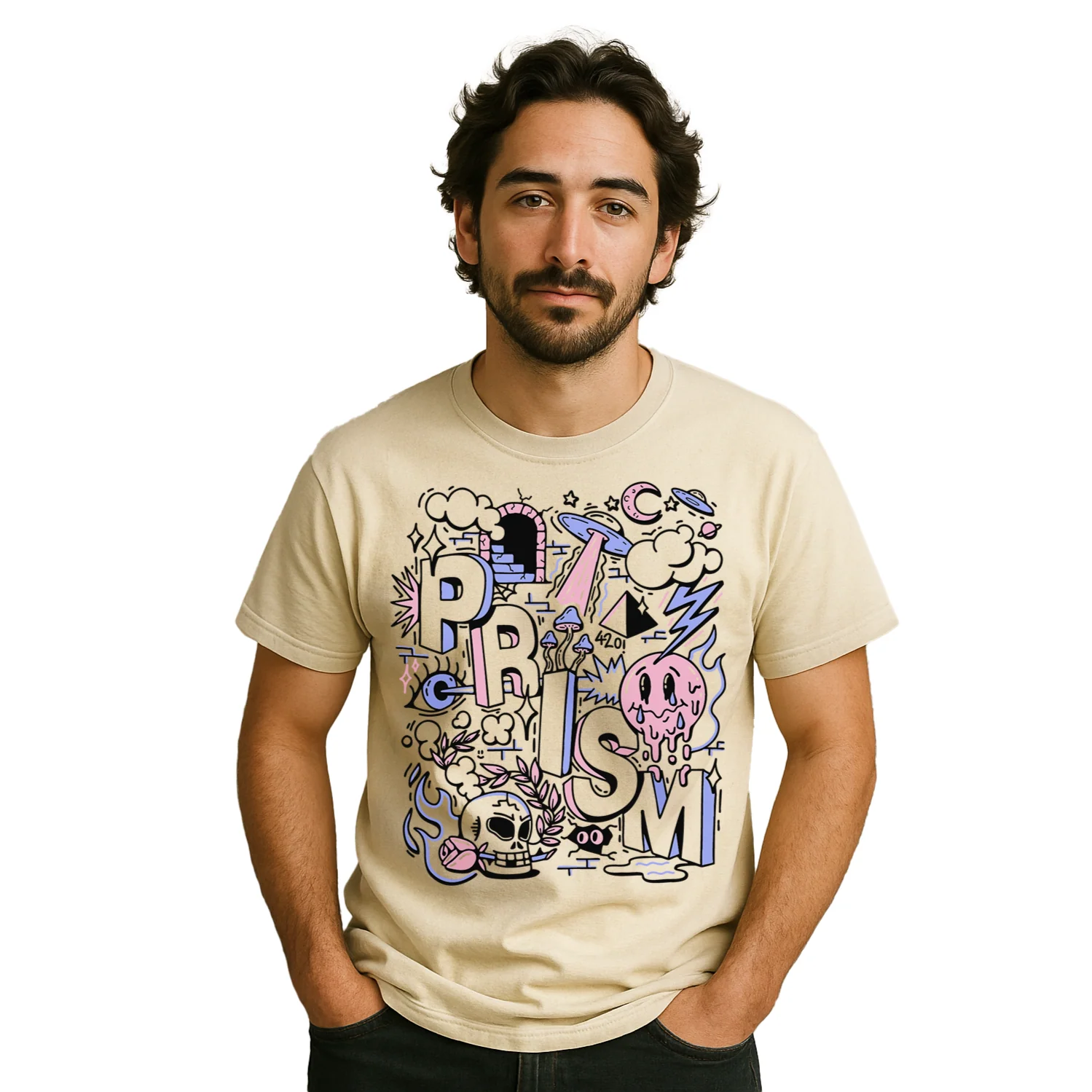 Aliens, Mushrooms, & Laser Beams Tee - Image 3